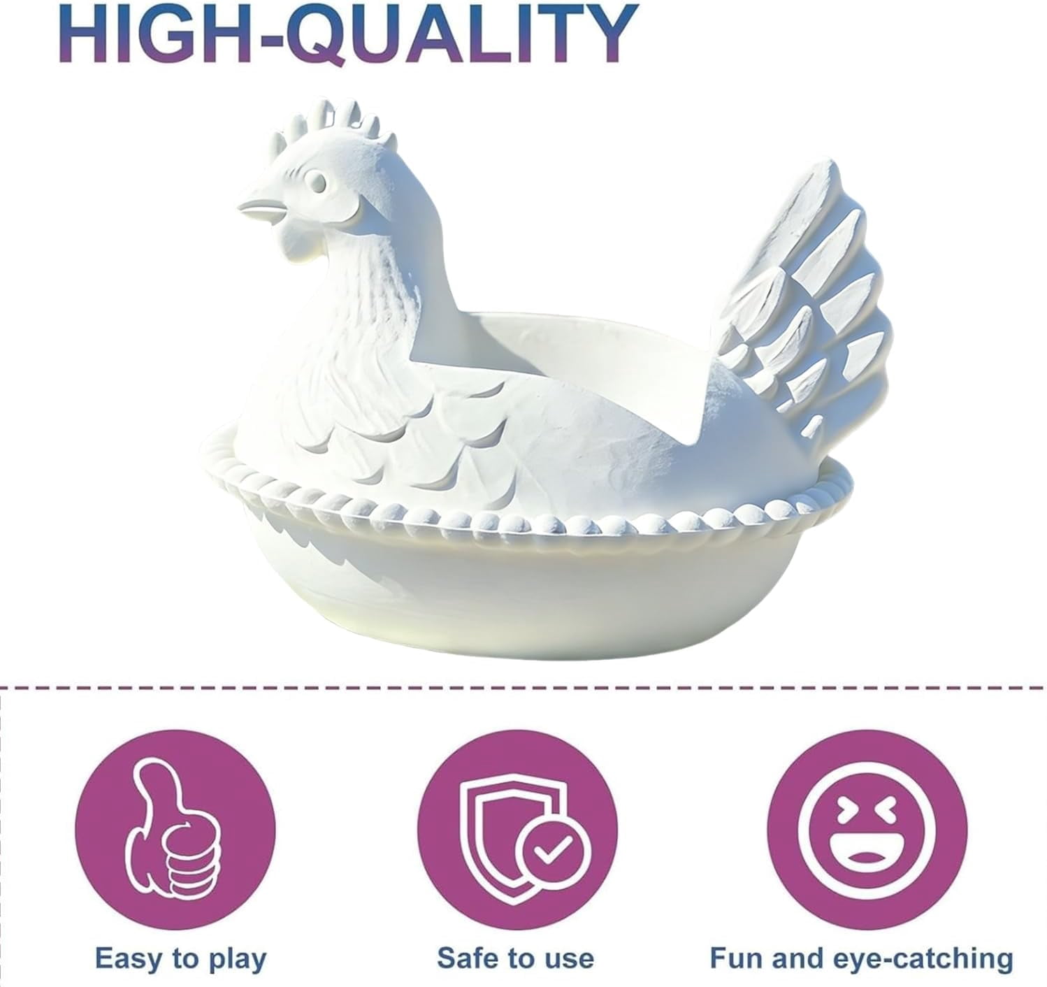 Hen on Nest Soap Holder for Bath & Body Works Foaming Hand Soap, Farmhouse Chicken Soap Dispenser Stand, Bathroom Soap Holder, 3D Decorative Countertop Tray for Kitchen & Bathroom Sink