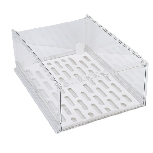 Caja De Almacenamiento Para Armario, Estante Con Panel De Cajón, Contenedor De Almacenamiento, Deslizamiento Suave, Apilable Para Armario
