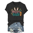 thumbnail image 5 of VBTAPA Happy Easter Shirts for Women Funny Cute Bunny Shirt 2025 Easter Tshirt Rabbit Graphic T Shirts Trendy Casual Short Sleeve Tops Lightning Sales of The Day Black XL, 5 of 6