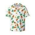 thumbnail image 3 of Goofa Cute Carrot Printed Men's Casual Short-sleeved Shirt,Lightweight Breathable Button-down,Summer Casual men's top,Versatile Fashion shirt-Large, 3 of 7