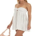 thumbnail image 3 of PENGXIANG Femmes Mini Robe Bustier Dos Nu Robe Y2k Tie-up Twined Robe d'Été Plissée pour Cocktail, 3 of 5