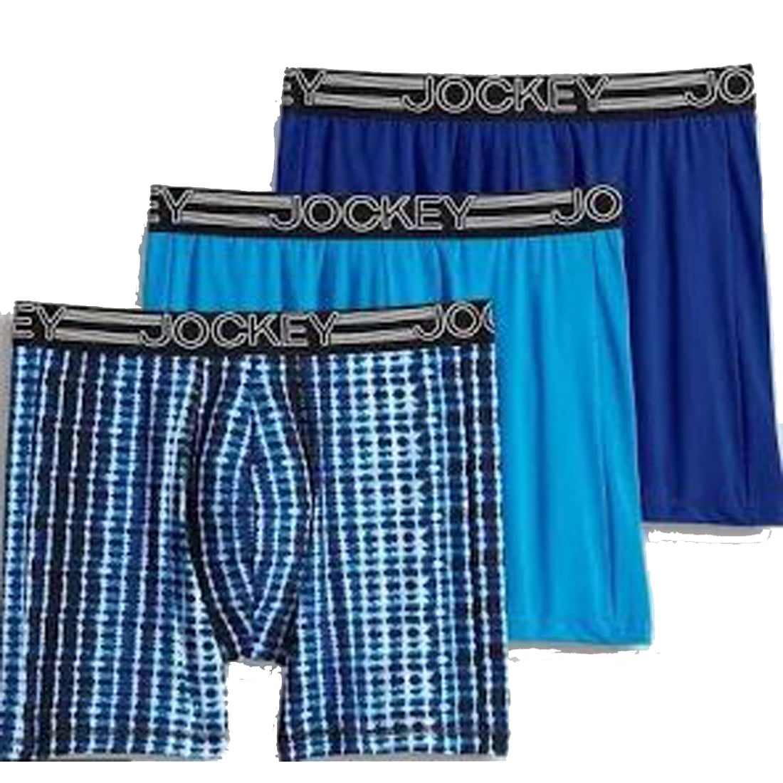 Jockey Men's Underwear Active Microfiber Midway Brief 3 Pack, Indigo