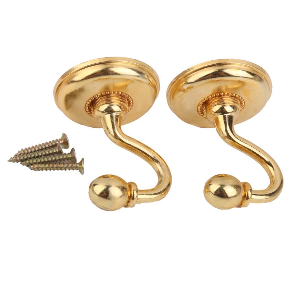 Golden Zinc Alloy Curtain Tieback Hooks for Wall or Door with Attractive Design and Vintage Look 2