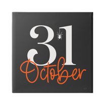 Stupell Industries 31 October Halloween Date Holiday Painting Gallery Wrapped Canvas Print Wall Art, 17 x 17