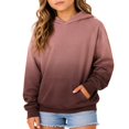 thumbnail image 3 of Resicozy Hoodies For Teen Girls Long Sleeve Gradient Color Cute Hoodie with Pocket Lightweight Y2k Comfy Oversized Hooded Sweatshirt 3-15 Years Dark Gray 170, 3 of 6