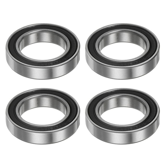 Unique Bargains Roulements à Billes 6802-2RS 15mmx24mmx5mm Acier Chromé Doublement Scellé Lot de 4