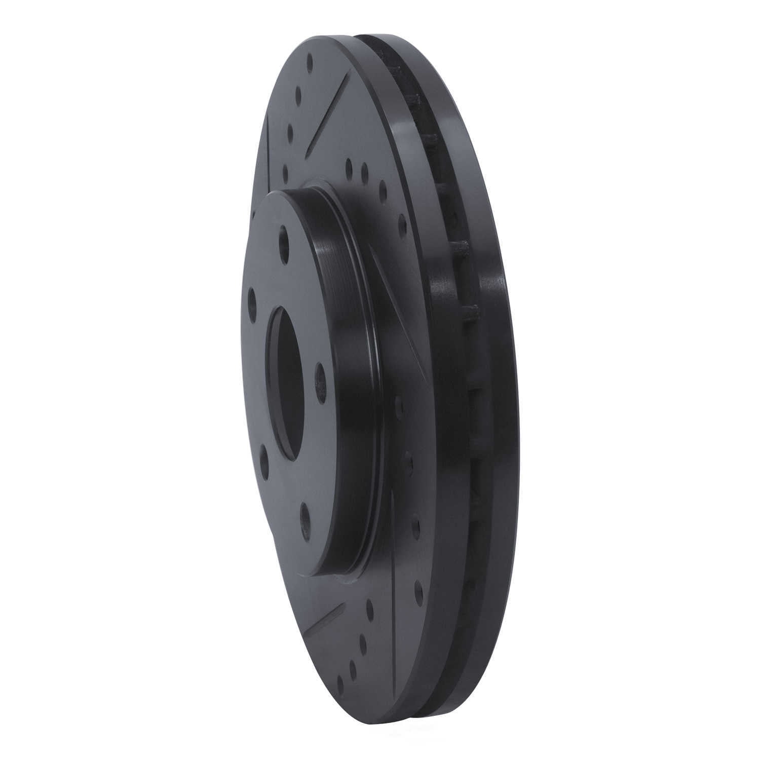 Dynamic Friction Company 633-76057L DFC Brake Rotor - Drilled And Slotted - Black