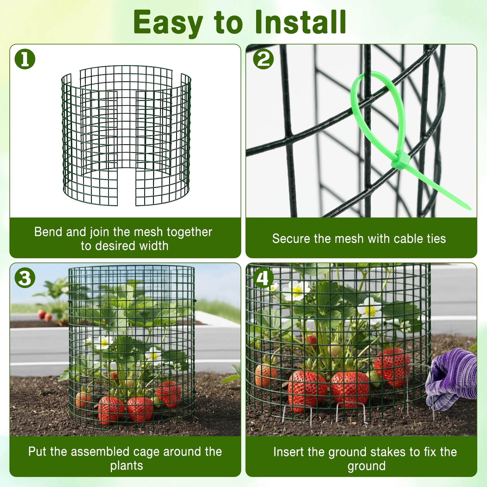 KORALAKIRI Plant Protector from Animals, Plant Cages for Outdoor Plants, Metal  Wire Mesh Garden Protection Animal Barrier to Keep Flower Vegetables from Rabbit Chicken