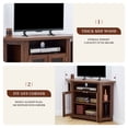 thumbnail image 7 of PHOYAL Farmhouse Corner TV Stand for TVs up to 48 Inchs with 2 Doors and Storage Shelves, Walnut, 7 of 7