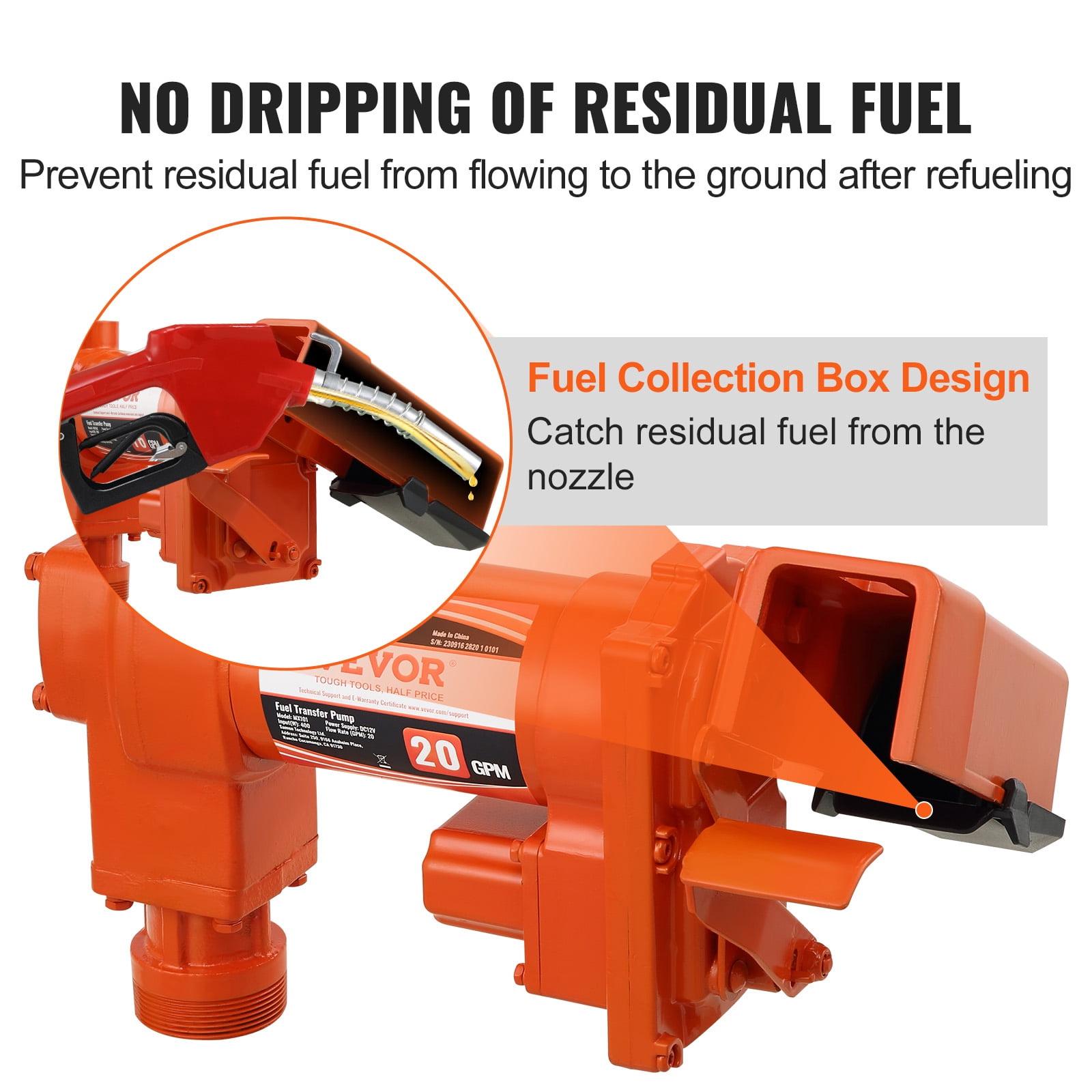 KFFKFF Fuel Transfer Pump Gasoline Pump 20GPM 12V for Transfer of Gasoline Diesel