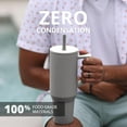 thumbnail image 6 of Elemental Commuter 40 oz Tumbler with Handle and Straw Lid | Travel Coffee Mug Spill Resistant | Insulated Cup Stainless Steel Tumblers for Water, Smoothies, Milkshake and More | Graphite, 6 of 7