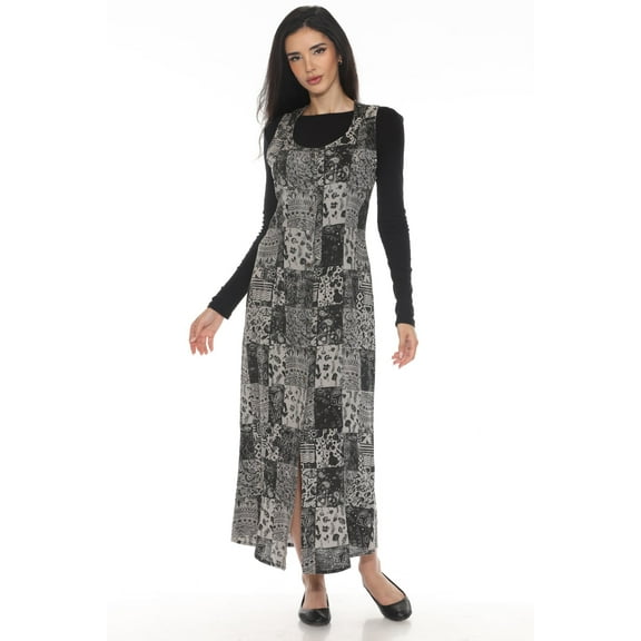 Stonewashed Button Front Midi Dress