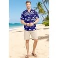thumbnail image 3 of HAPPY BAY Men's Hawaiian Shirts Short Sleeve Button Down Shirt Men's Casual Shirts Vacation Aloha Beach Summer Party Shirts for Men Funny 4XL Tropical, Blue, 3 of 6