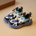 thumbnail image 5 of HBFAGFB Espadrilles Filles Tendance Printemps Automne Lacets Chaussures de Course Color Block Chaussures Enfants Bleu Taille g, 5 of 5