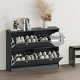 thumbnail image 2 of Shoe Storage Cabinet with 4 Flip Drawers, Freestanding Shoe Organizer with Anti-Tip Design, Narrow Shoe Rack Cabinet for Entryway, Front Door, Gray, 2 of 6