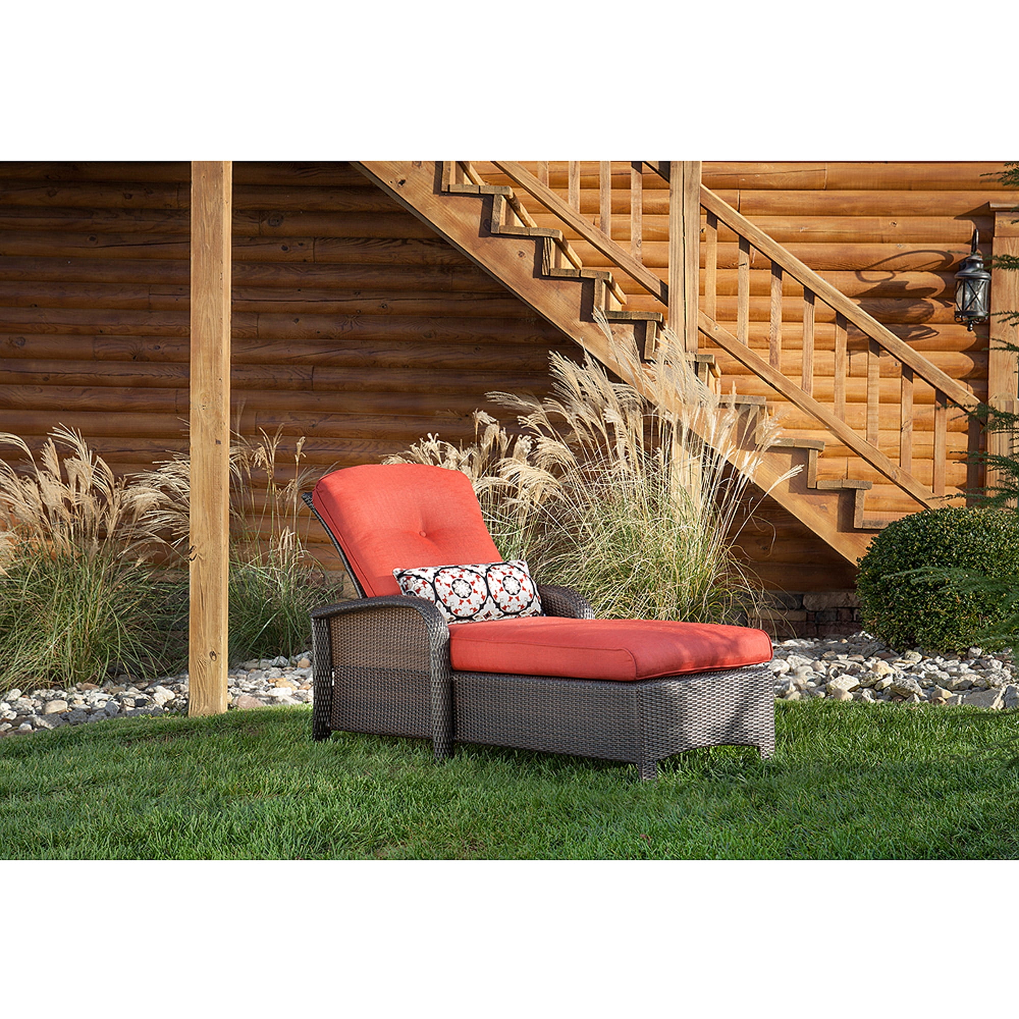 Hanover Strathmere Outdoor Luxury Chaise Lounge, Crimson Red by Hanover Outdoor Furniture