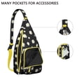 thumbnail image 2 of White Daisy Sling Backpack - Clean Floral Aesthetic Crossbody Bag, Anti-Theft for Students, 2 of 4