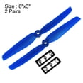 thumbnail image 2 of Hélices RC 6030 6x3 Pulgadas CW CCW 2-Pala para Quadcopter Hexacopter Multirotor, Azul 2 Pares con Anillos Adaptadores, 2 of 3