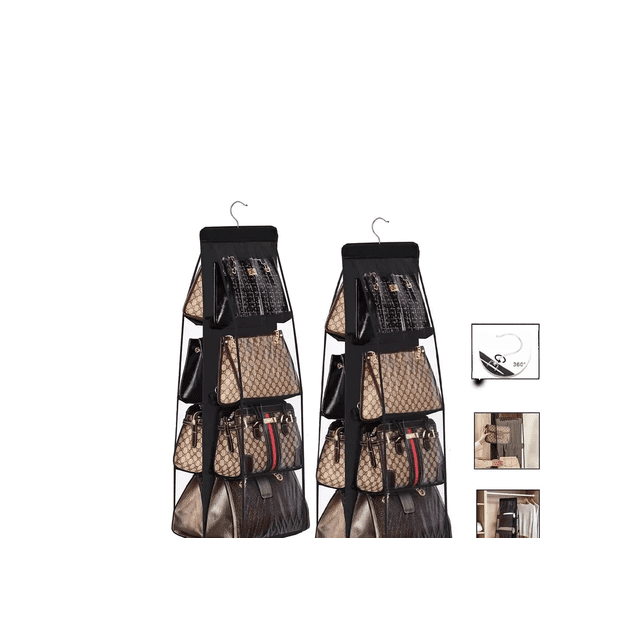 Organizador De Bolsas Para Colgar En Armario 2pk Xtellar negro