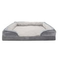 thumbnail image 5 of FurHaven Pet Products Velvet Waves Perfect Comfort Full Support Orthopedic Sofa-Style Pet Bed for Dogs & Cats - Granite Gray, Jumbo Plus, 5 of 14