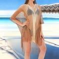 thumbnail image 2 of successthop Women's Swim Cover Ups for the Beach Casual Crewneck Dress Short Sleeve Swimsuit Summer Holiday Swimwear, 2 of 5
