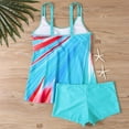 thumbnail image 3 of QUNYINEY Colorblock Womens Swimsuits Tankini Spaghetti Straps Bathing Suit Two Piece Conservative Swimsuit Sets, 3 of 3