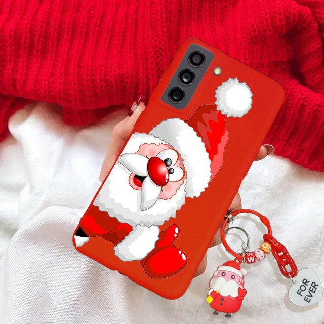 Christmas 3D Reindeer Santa Claus Tree Hat Case For iPhone X XR For iPhone XS Max Snowman 3D Key Chain Tpu Cover