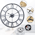 thumbnail image 5 of Thicker Metal Large Wall Clock Home Decorative Industrial Clocks with Big Arabic Numerals,Retro Oversized Clock for Living Room Decor,Battery Operated,Silver, 5 of 8