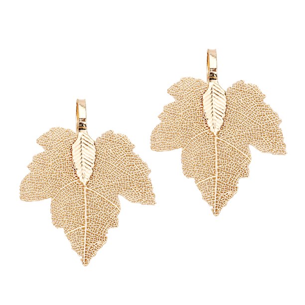 Colgante de hoja: de hojas de filigrana plateada real para joyería de collar de pendiente Oro Sunnimix Colgantes de los encantos de la hoja natural