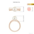 thumbnail image 5 of Angara Freshwater Cultured Pearl Ring with Flush-Set Diamonds in 14K Rose Gold for Women | June Birthstone Jewelry for Her, 5 of 8
