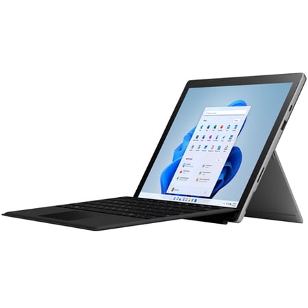 Microsoft - Surface Pro 7+ - 12.3” Touch Screen – Intel Core i5 – 8GB Memory – 128GB SSD with Black Type Cover (Latest Model) - Platinum