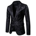 thumbnail image 3 of Yievot Mens Suits Clearance Groomsmen/Prom Suit Floral Printed Buttons Blazer Jacket with Pocket & Pants 2 Piece Sets Business Clothing Black XXL, 3 of 6