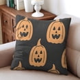 thumbnail image 3 of Halloween Throw Pillow Cases Happy Halloween Ghost Boo Spooky Pillow Cover Sofa Bed Throw Cushion Cover for Living Room Decor,16x16 Inch (2Pcs), 3 of 6