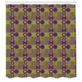thumbnail image 2 of Ambesonne Retro Shower Curtain, Zigzag Circles Lines Plot, 69"Wx70"L, Pale Eggplant Lime Green, 2 of 4