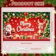thumbnail image 2 of Red Background Christmas Banner Snowflake Pattern Xmas Display Golden Bell Gift Boxes Holiday Backdrop for Christmas Party Indoor Celebration Family Gathering, 2 of 9