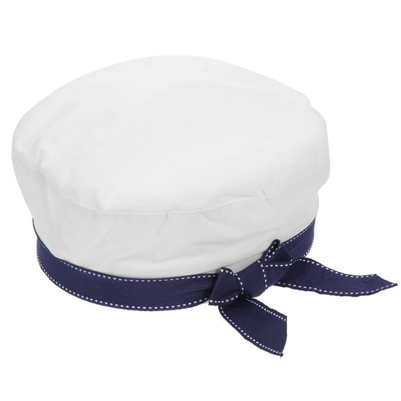 TEHAUX 1Pc Toddler Girls Sailor Hats White Cotton Polyester Blend Nautical Style