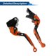 thumbnail image 5 of Palanca de freno y embrague corta larga para Kawasaki ER-5 2004-2005, palanca de manillar de motocicleta ajustable, aleación de aluminio, cabeza naranja, mango negro, 5 of 6