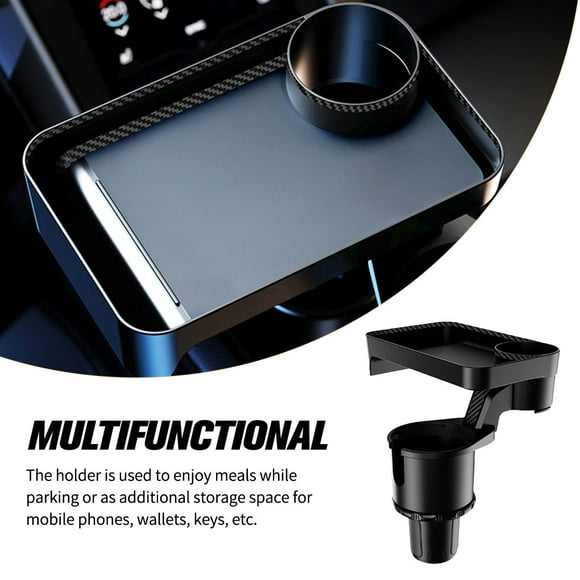 stanreset Multifunctional Car Cup Holder with Attachable Tray Support Vehicle Drinking Table Organizer Expander Game Office for Outdoor L