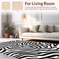 thumbnail image 2 of ODIKA 6'x9' Machine Washable Non-Slip Area Rug, Bold Zebra Stripes Design Eye Catching Decorative Accent High Traffic Rug, Black, 310943, 2 of 7
