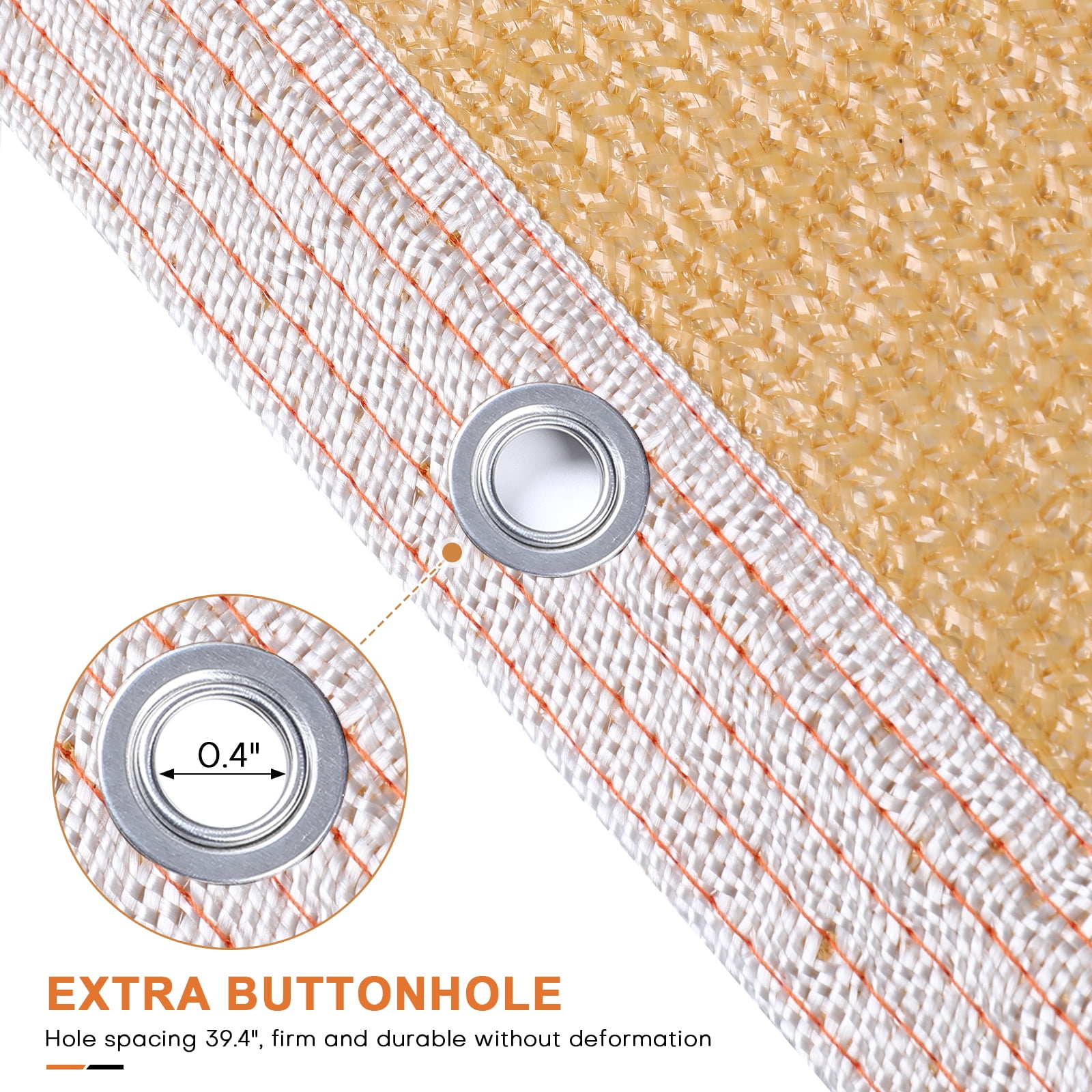 Beige Shade Cloth-90% Shading Rate Sunblock Mesh with Aluminum Grommets Easier to Hang UV Resistant Sunshade Net for Greenhouse Flowers Plants Patio (12x12ft)