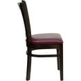 thumbnail image 6 of BizChair 2 Pk. Vertical Slat Back Walnut Wood Restaurant Chair - Burgundy Vinyl Seat, 6 of 8