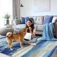 thumbnail image 2 of SARAG 5'x7' Area Rugs for Living Room, Abstract Machine Washable Non-Slip Carpet, Modern Indoor Rugs for Bedroom Dining Room Office Farmhouse,Blue Apricot, 2 of 9