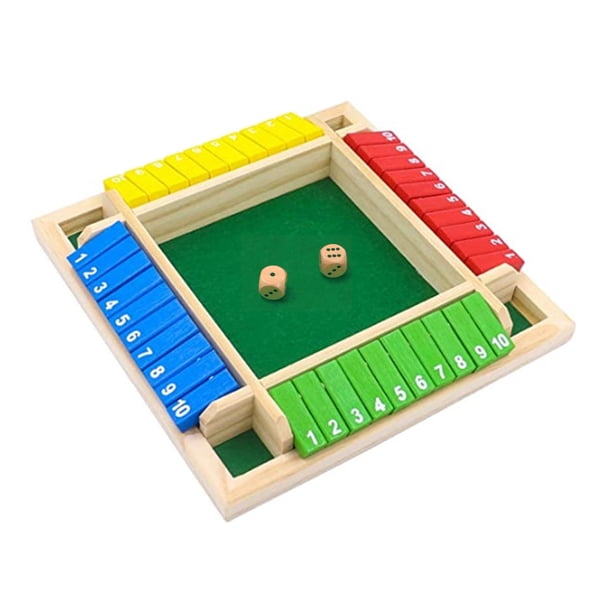 Juego de mesa Juego de mesa de madera de cuatro lados y 10 números, juego de mesa de dados, juego de Tomshoo Juego de mesa