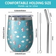 thumbnail image 5 of 12oz Stemless Wine Tumblers Blue Cartoon Unicorn Head Star Cloud Pattern Vacuum Insulated Stainless Steel Travel Tumbler Cups Mug with Lid and Straw for Champaign,Cocktail,Beer with Cleaning Brush, 5 of 5