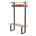 thumbnail image 4 of Alaterre Furniture Alpine 72" Hall Tree with Bench and Coat Hooks, Natural Acacia Wood with Live Edge and Metal Strap Legs, Natural Finish, 4 of 10