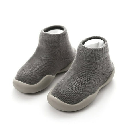 

QWZNDZG Unisex Baby Shoes First Shoes Baby Walkers Toddler First Walker Baby Girl Kids Soft Rubber Sole Baby Shoe Knit Booties Anti-slip