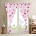 thumbnail image 2 of Pink Cherry Bow 30%-50% Blackout Curtains Cute Silk Ribbon Bowknot Curtains 2 Panels (38Wx54L),Princess Bow Tie Curtains And Drapes Dreamy Kawaii Window Curtains, 2 of 5