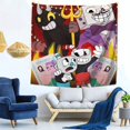 thumbnail image 7 of The Cuphead Show Tapestry Wall Hanging Wall Art Decor Wall Tapestry for Living Room Bedroom Dorm 59x59 inch, 7 of 7