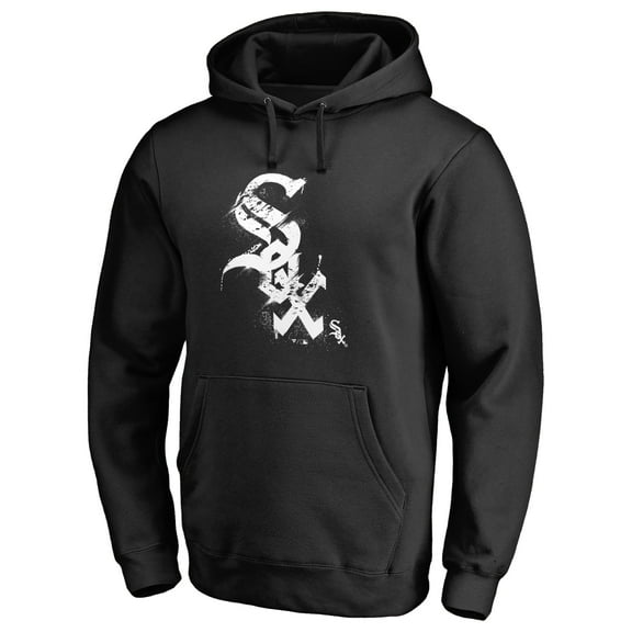 Men's Black Chicago White Sox Splatter Logo Pullover Hoodie