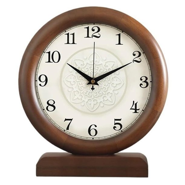 Reloj de mesa de madera de granja for sala de estar, reloj de cuarzo silencioso for decoración de sala de estar, dormitorio, mesita de noche